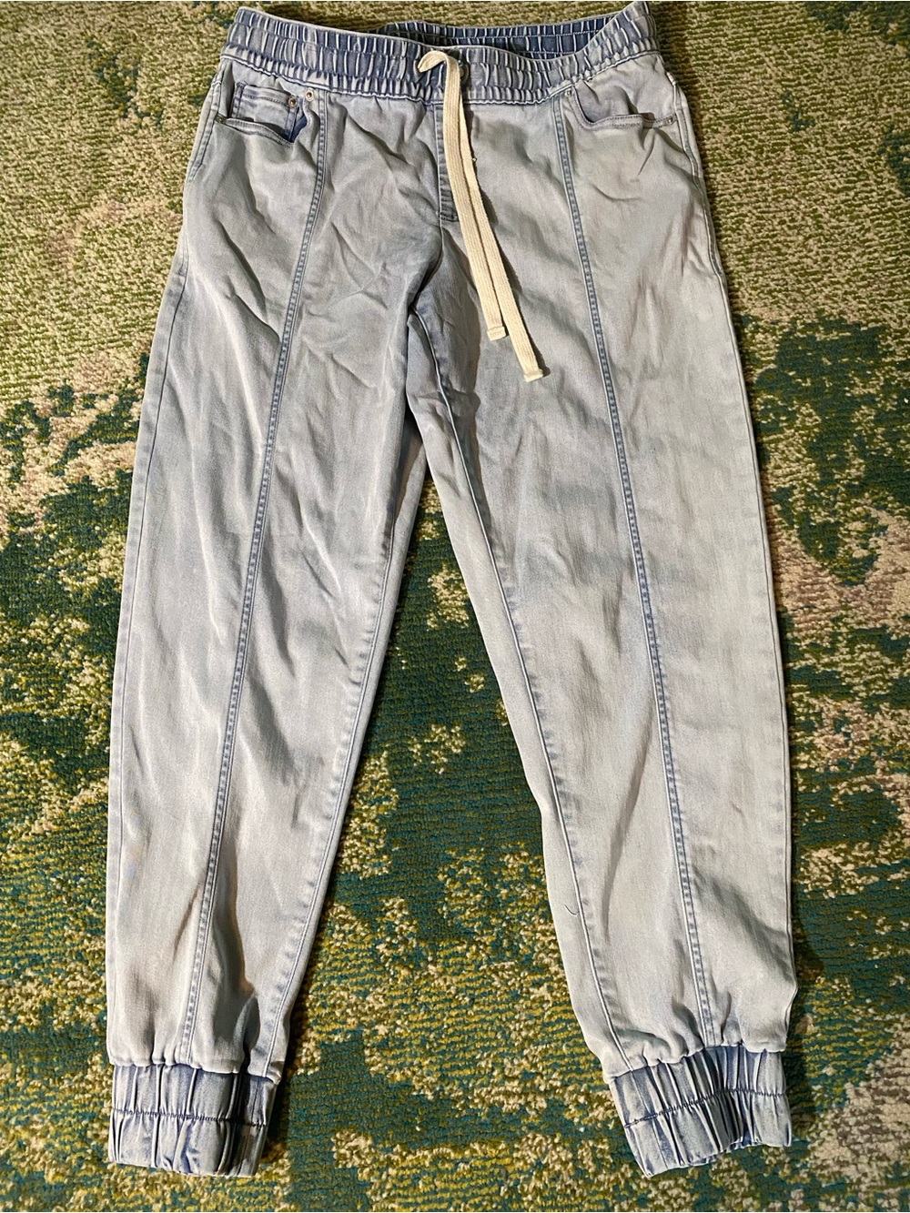 INC International Concepts Light Blue Denim-Style Joggers